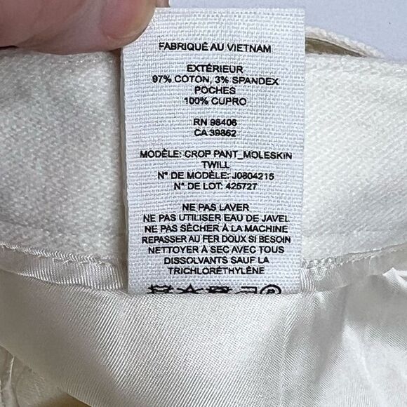 Theory ivory moleskin twill crop pants size 12 - Picture 15 of 15